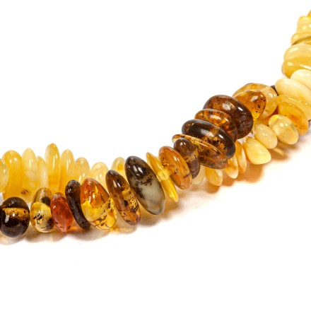 Бусы &quot;Галька&quot; двойные из Янтаря купить