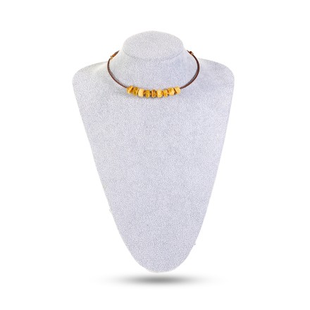 Колье на струне &quot;Таблетка&quot; из Янтаря с гематитом купить