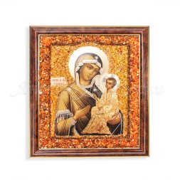 Икона &quot;БМ Тихвинская&quot; с Янтарем