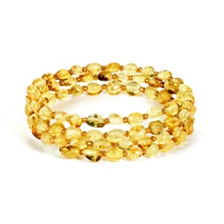 Браслет &quot;Сливка&quot; из Янтаря на струне