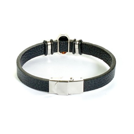 Браслет &quot;Клевер&quot; из Янтаря на кожаном ремешке (в ассортименте) купить