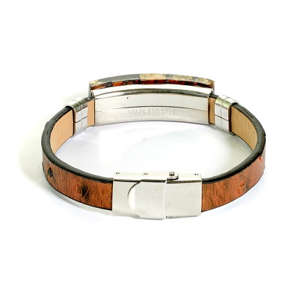 Браслет &quot;Мозаика&quot; из Янтаря на кожаном ремешке (в ассортименте) купить