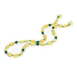 Бусы детские &quot;Сливка&quot; из Янтаря с малахитом