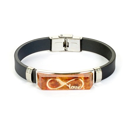 Браслет &quot;Символика&quot; из Янтаря на каучуковом ремешке купить