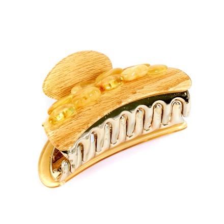 Заколка - краб желтая большая  с Янтарем купить