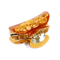 Заколка - краб красн. большая с Янтарем