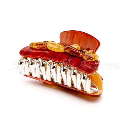 Заколка - краб красн. с Янтарем купить