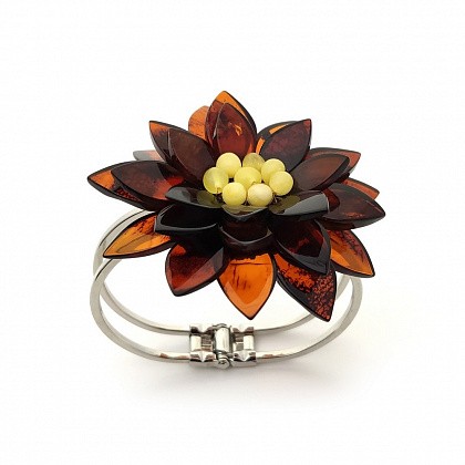 Браслет &quot;Лотос&quot; из Янтаря на мет.обруче купить