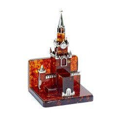 Визитница &quot;Кремль&quot;из Янтаря и бронзы