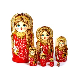 Матрешка набор 7 шт. Янтарь/Дерево