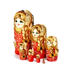 Матрешка набор 7 шт. Янтарь/Дерево