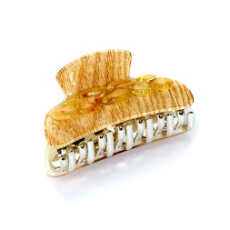 Заколка - краб жел. сред. с Янтарем