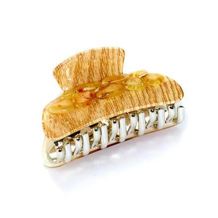 Заколка - краб жел. сред. с Янтарем купить