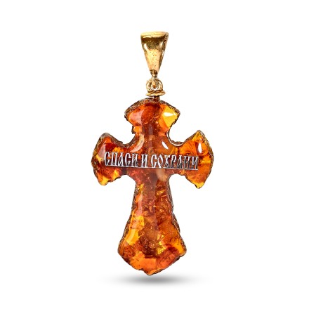 Подвеска &quot;Крестик&quot; из Янтаря и юв.смолы купить