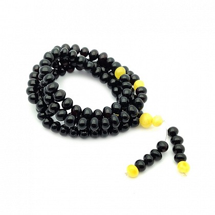 Четки Буддистские &quot;Мятый шар&quot;  из Янтаря купить