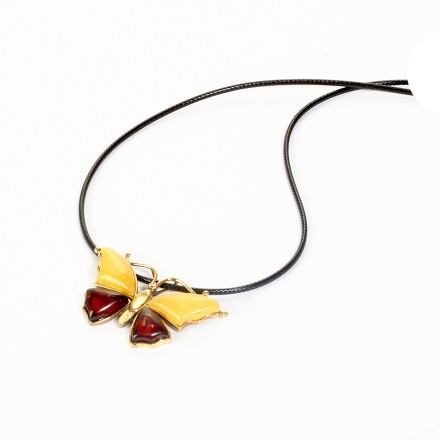 Кулон &quot;Бабочка&quot; из Янтаря и латуни купить