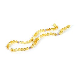 Бусы детские &quot;Мятый шар&quot; из Янтаря с перламутром