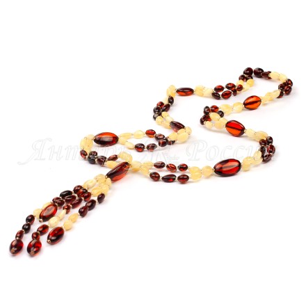 Бусы с кулоном &quot;Сливка&quot; из Янтаря купить