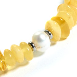 Браслет &quot;Дуэт&quot; из Янтаря и жемчуга