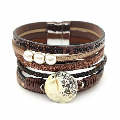 Браслет &quot;Многоярусный&quot; из Янтаря на ремешке купить