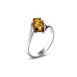 Кольцо Посеребрение с Янтарем