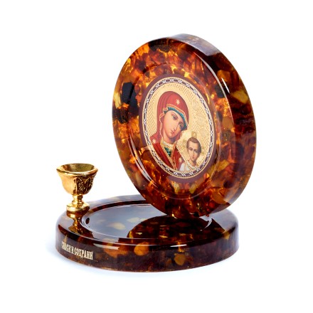 Подсвечник &quot;БМ Казанская&quot; из Янтаря и эпоксидной смолы купить