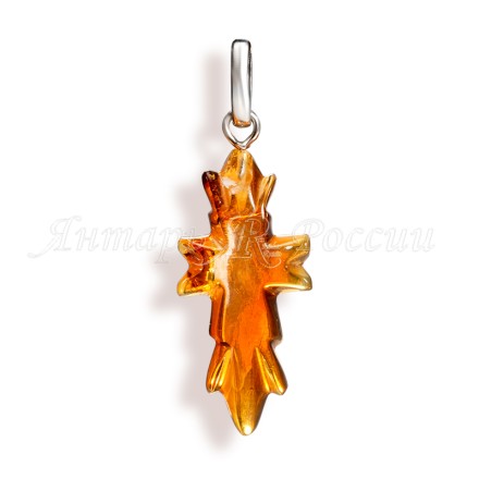 Подвеска &quot;Крестик&quot; из Янтаря Посеребрение купить