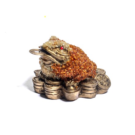 Фигурка &quot;Жаба&quot; Фэн-Шуй малая на подставке Янтарь/полистоун купить