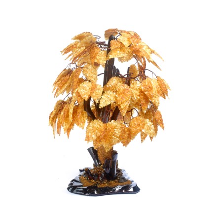 Дуб из Янтаря на деревянной подставке 50см купить