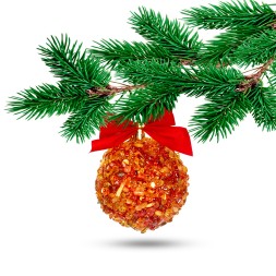 Шар Новогодний красный Янтарь