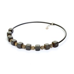 Комплект:Колье и Браслет &quot;Диско&quot; янтарь/юв.сплав