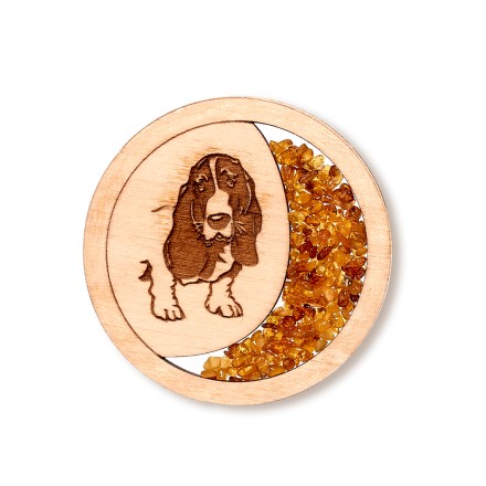 Магнит Бассет Янтарь/Дерево купить