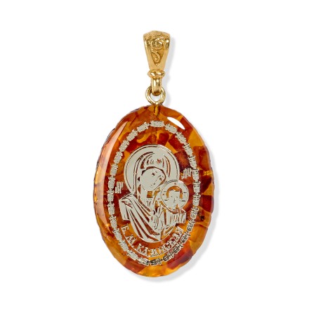 Кулон-образок &quot;БМ Казанская&quot; из Янтаря и юв.смолы купить