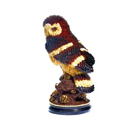 Статуэтка &quot;Вещая Сова&quot; на подставке из Янтаря и полистоуна