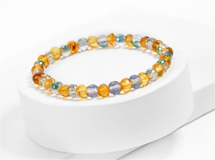 Браслет &quot;Богема&quot; из Янтаря и кварца купить