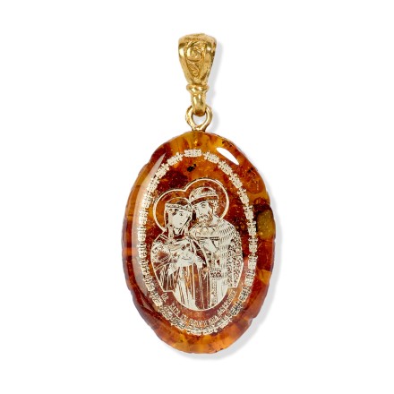 Кулон-образок &quot;Петр и Феврония&quot; из Янтаря и юв.смолы купить