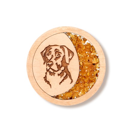 Магнит Лабрадор Янтарь/Дерево купить