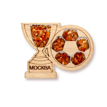 Магнит &quot;Футбольный кубок&quot; Дерево/Янтарь купить