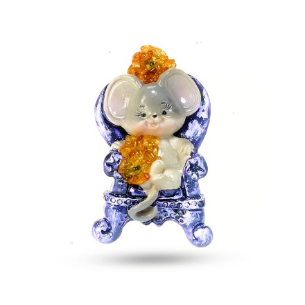 Мышь магнит фиолет, Янтарь/Керамика купить