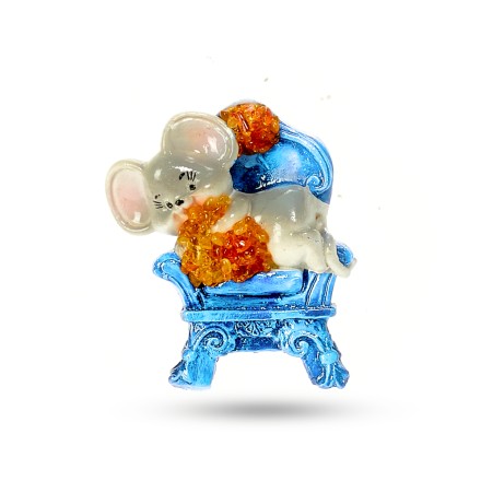 Мышь магнит фиолет, Янтарь/Керамика купить