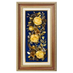 Панно &quot;Бархат17&quot; из Янтаря и синего бархата