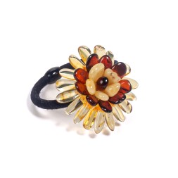 Резинка д/волос &quot;Хризантема&quot; Янтарь