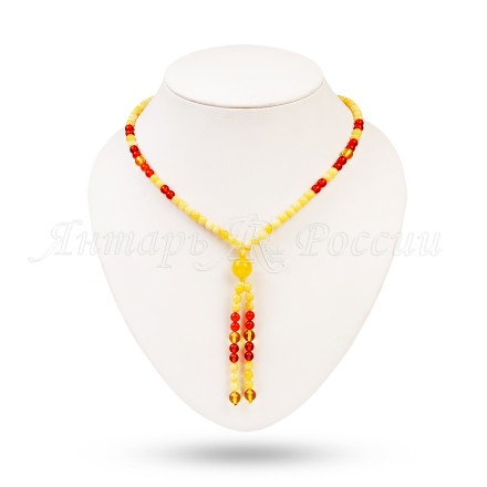 Бусы с кулоном &quot;Хвостики&quot; из Янтаря купить
