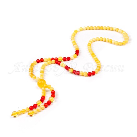 Бусы с кулоном &quot;Хвостики&quot; из Янтаря купить