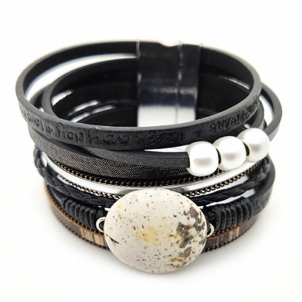 Браслет &quot;Многоярусный&quot; из Янтаря на ремешке купить