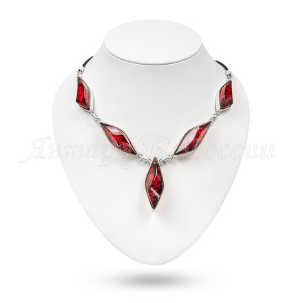 Колье &quot;Штрихи&quot; из Бернита Посеребрение купить