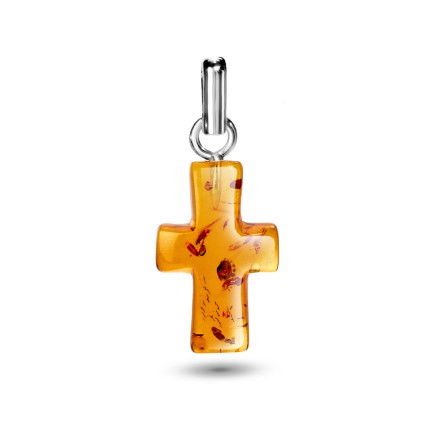 Подвеска &quot;Крестик&quot; из Янтаря Посеребрение купить