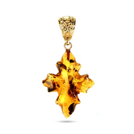 Подвеска &quot;Крестик&quot; из Янтаря и юв.сплава купить