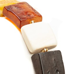 Браслет &quot;Пластина&quot; из Янтаря и бивня мамонта