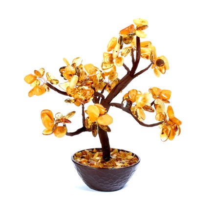 Бонсай дерево из Янтаря и керамики купить